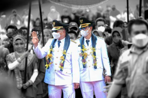 Penjemputan Bupati dan Wakil Bupati